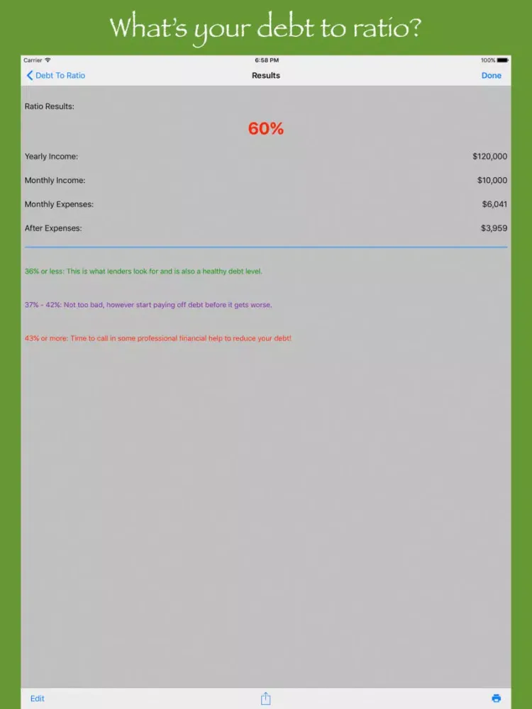 Capturas de tela do Mortgage Debt Calculator iPad 