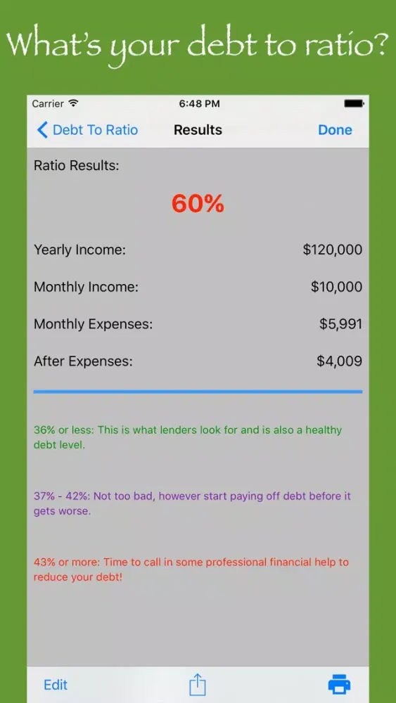 Capturas de tela do Mortgage Debt Calculator