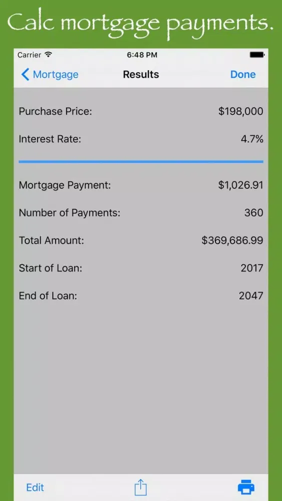 Capturas de tela do Mortgage Debt Calculator