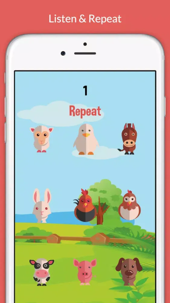 Ảnh chụp màn hình của Animal Conga: Farm - Listen and repeat animal sounds in Animal Kingdom