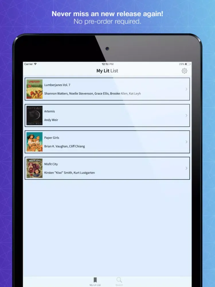 The Lit List iPad 應用截圖