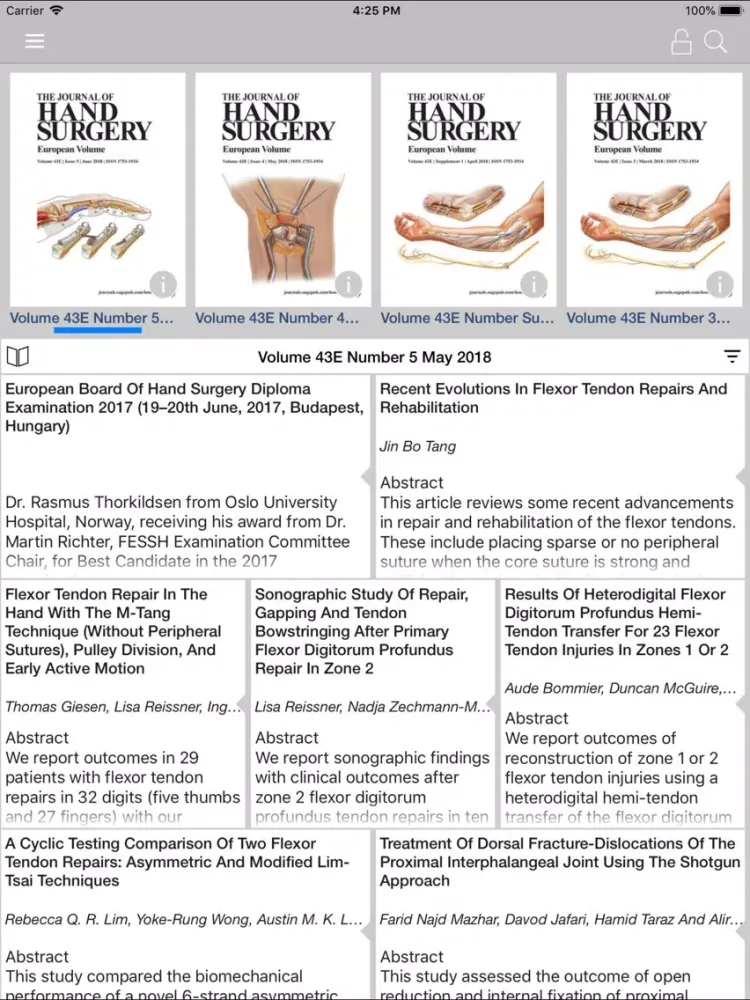 Capturas de pantalla de Journal of Hand Surgery (E) iPad 