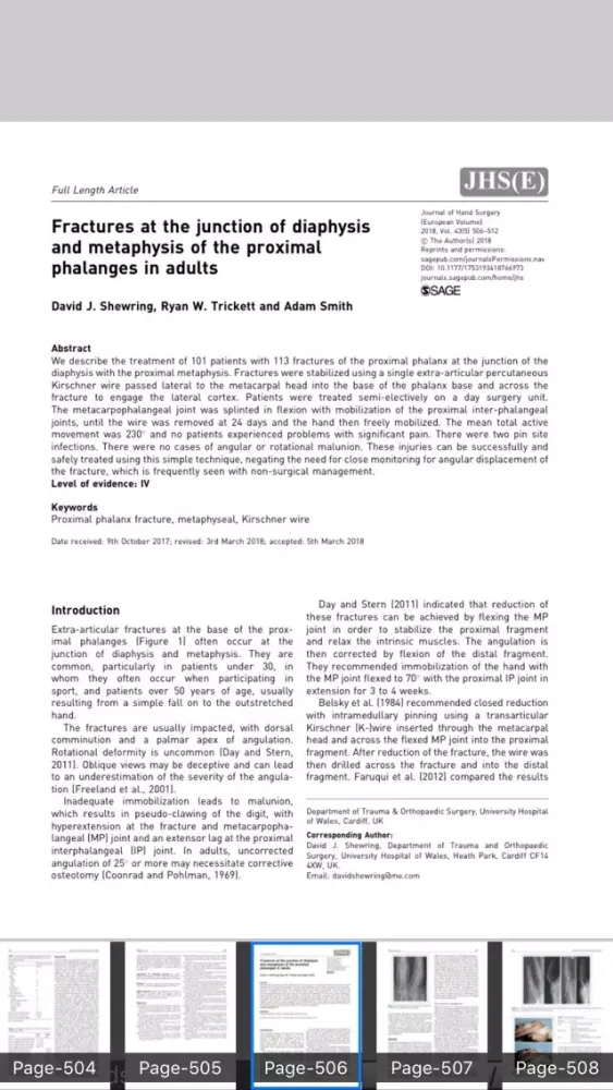Capturas de pantalla de Journal of Hand Surgery (E)
