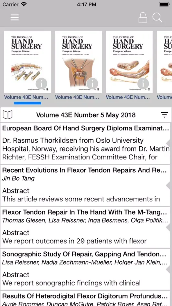 Capturas de pantalla de Journal of Hand Surgery (E)
