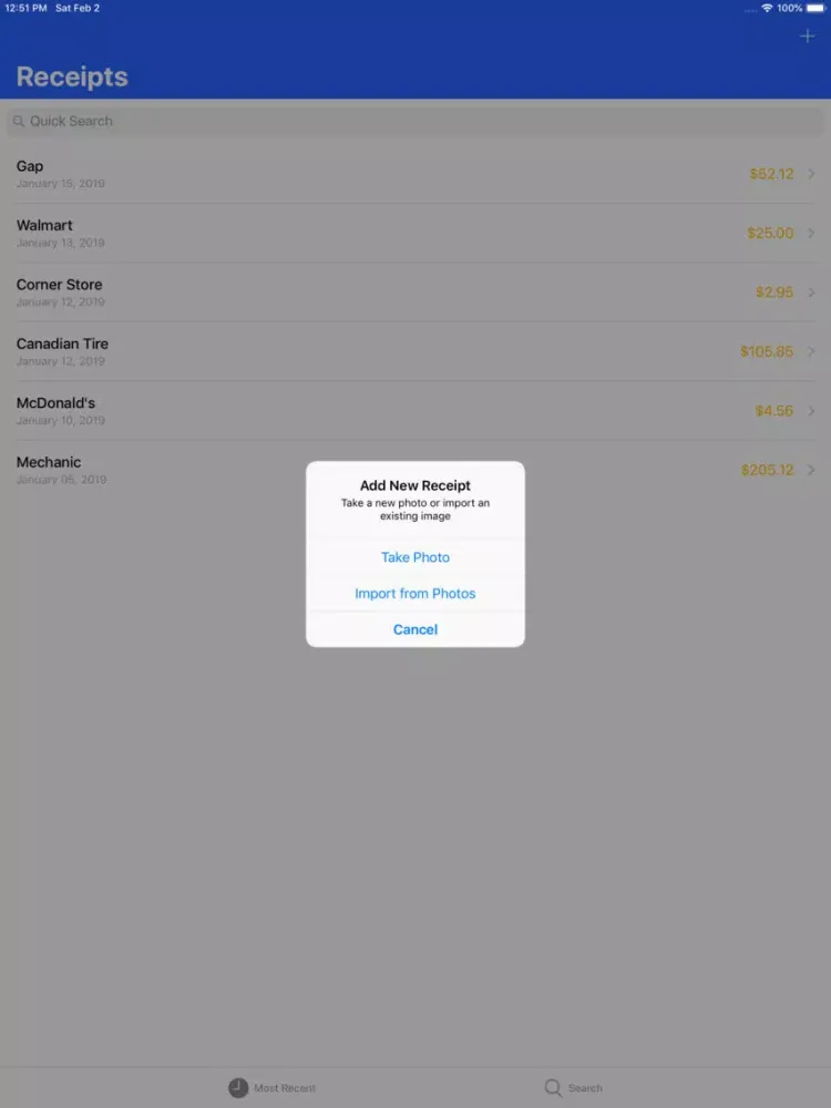 KeepReceipt - Receipt Tracker iPad  스크린샷