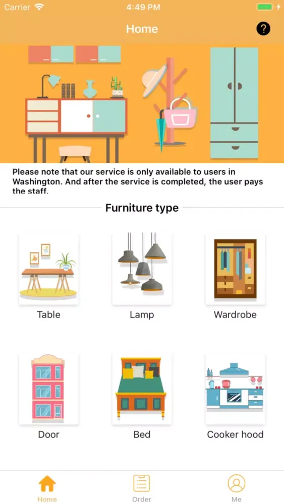 Tangkapan layar Furniture installation service