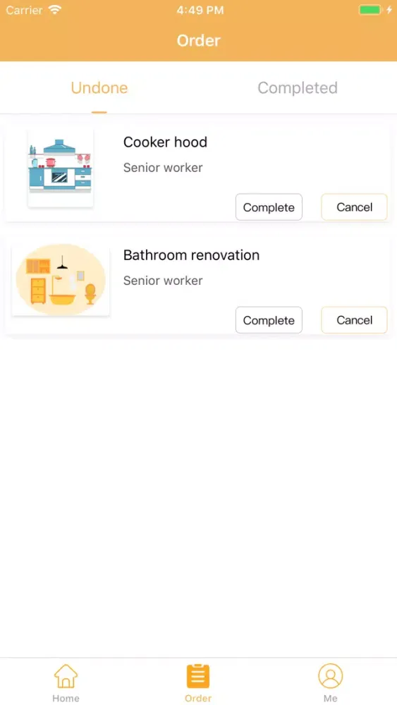 Tangkapan layar Furniture installation service