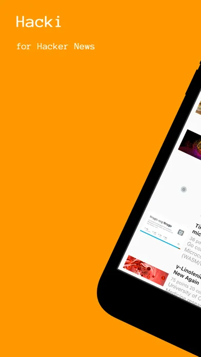 Tangkapan layar Hacki for Hacker News