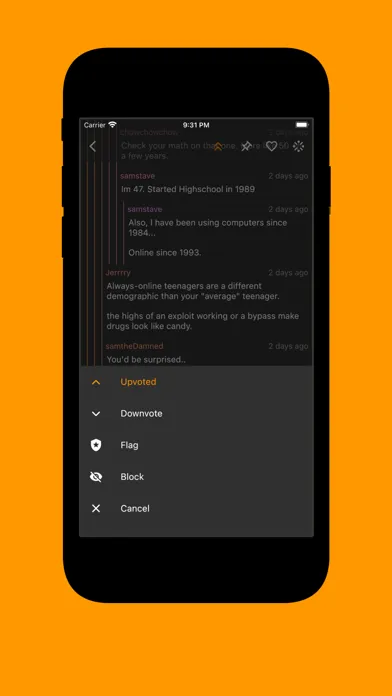 Tangkapan layar Hacki for Hacker News