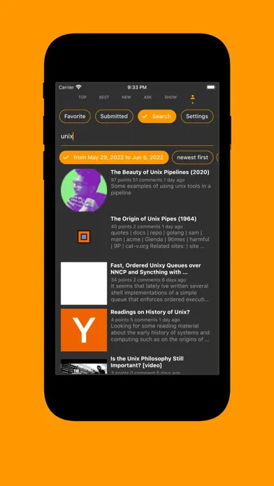 Tangkapan layar Hacki for Hacker News