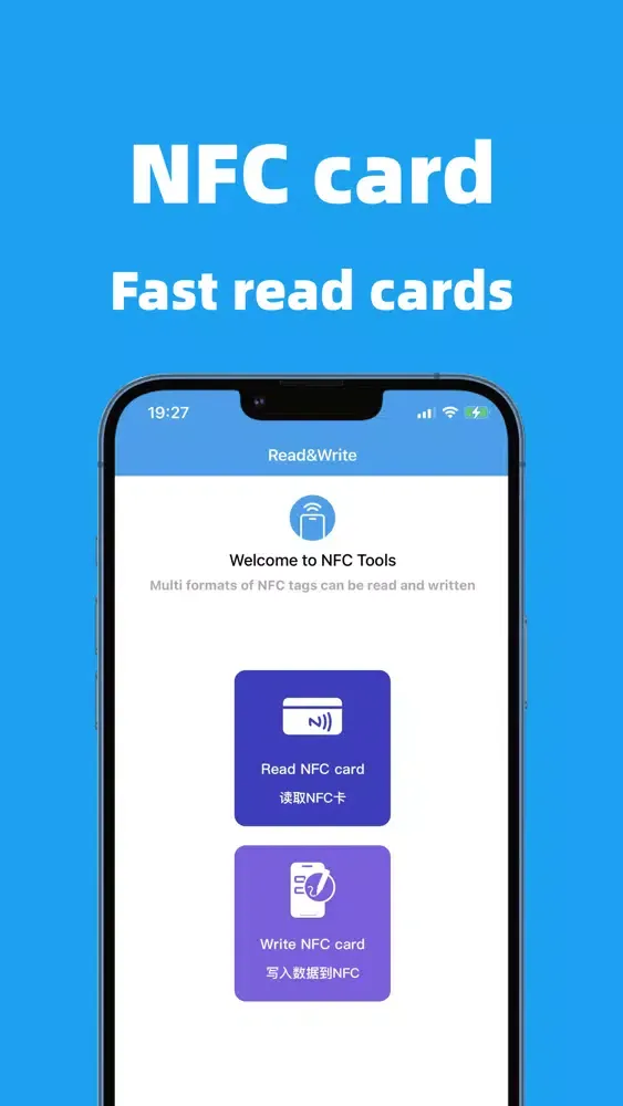 Capturas de tela do NFC-Tag Reader&Writer