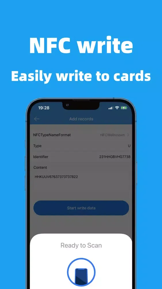 Capturas de tela do NFC-Tag Reader&Writer