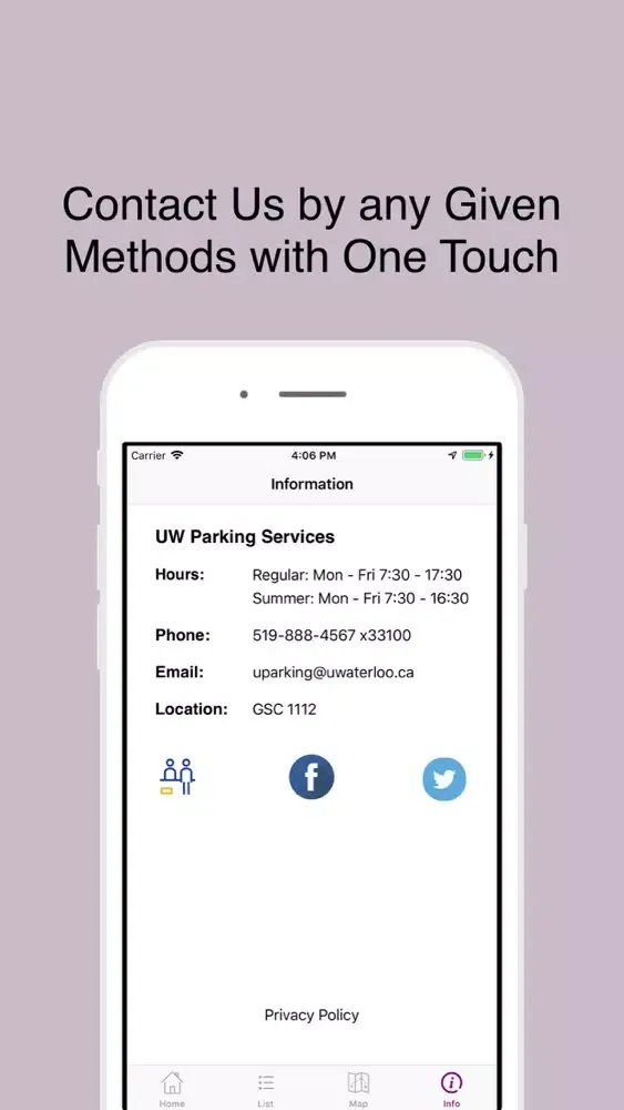Zrzuty ekranu V Parking - UW Parking Service