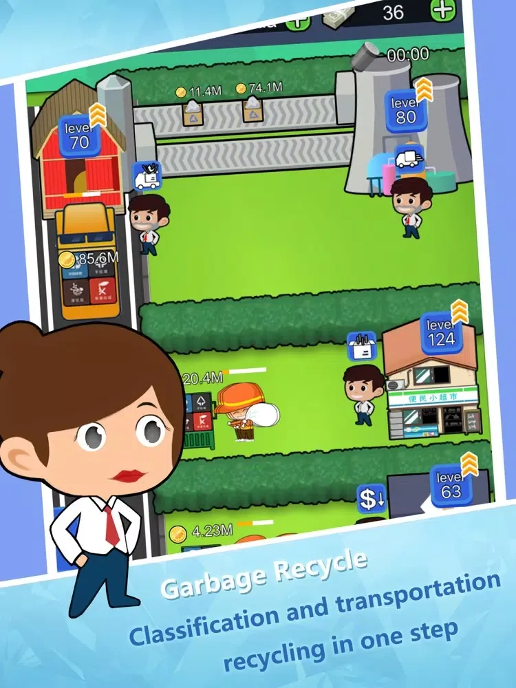 Tangkapan layar Idle Recycle Tycoon iPad 