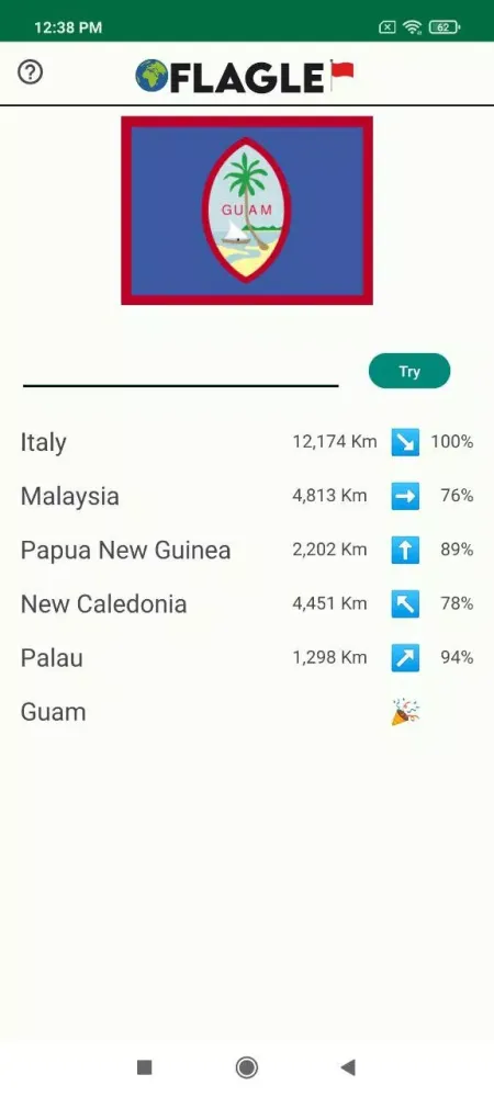 Flag Guess Screenshots