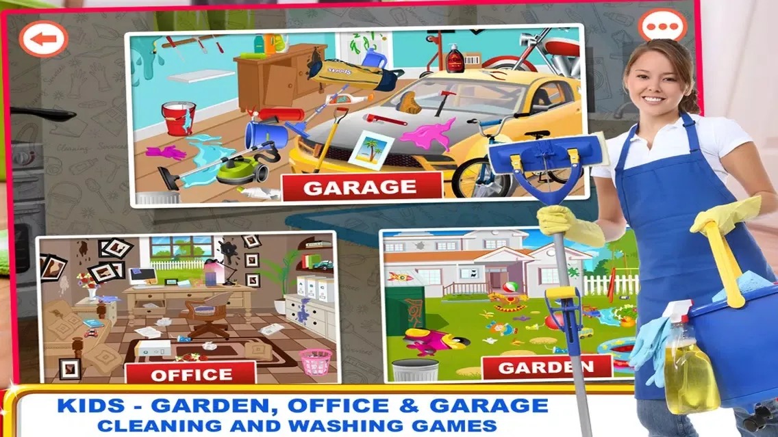 kids - Garden, Office & Garage - Cleaning And washing Games Screenshots