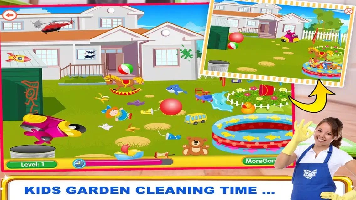 kids - Garden, Office & Garage - Cleaning And washing Games Screenshots