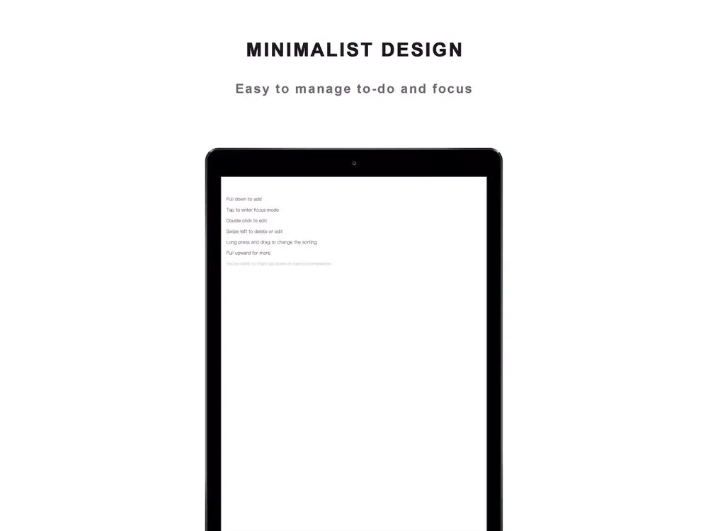 Focus-Minimalist Memo list iPad  স্ক্রিনশট