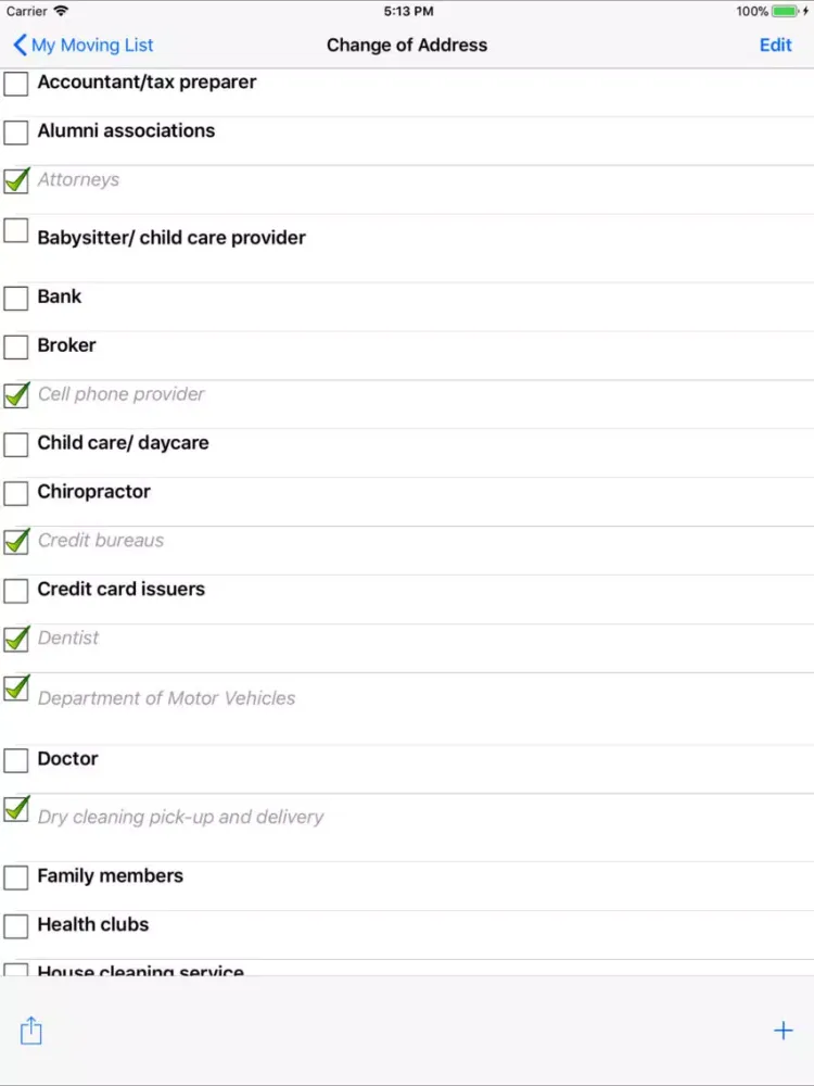 Capturas de pantalla de Moving Checklist Pro iPad 