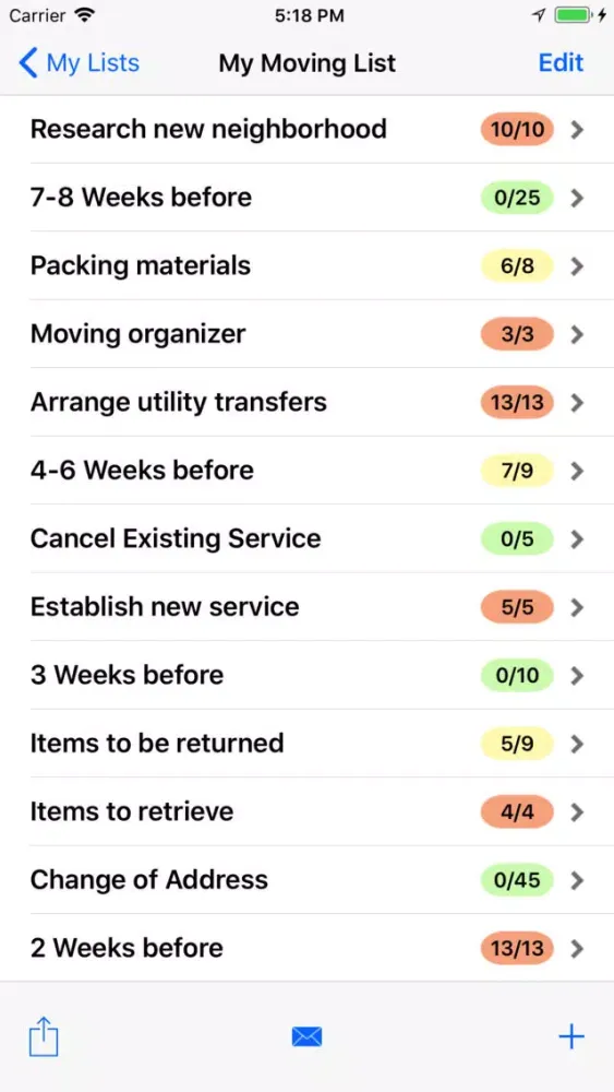 Capturas de pantalla de Moving Checklist Pro
