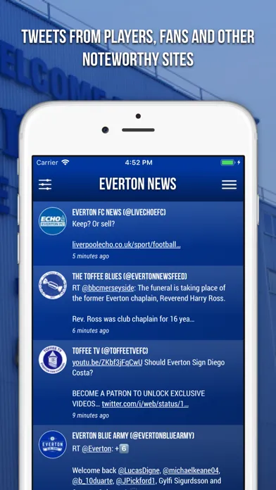 Everton News - Fan App Screenshots