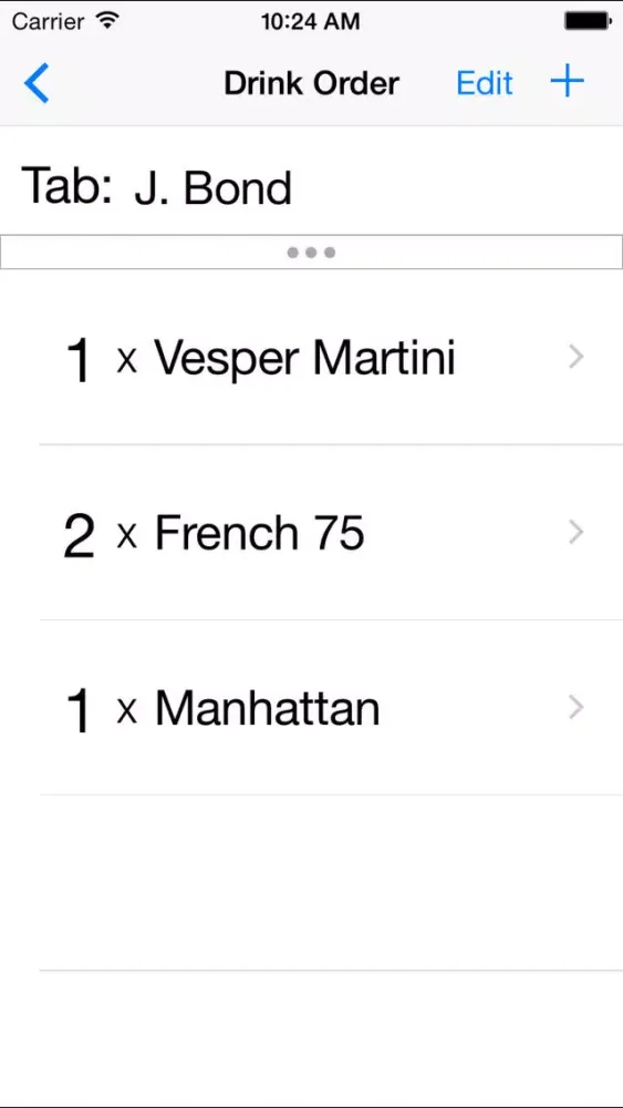 Drink Order Screenshots