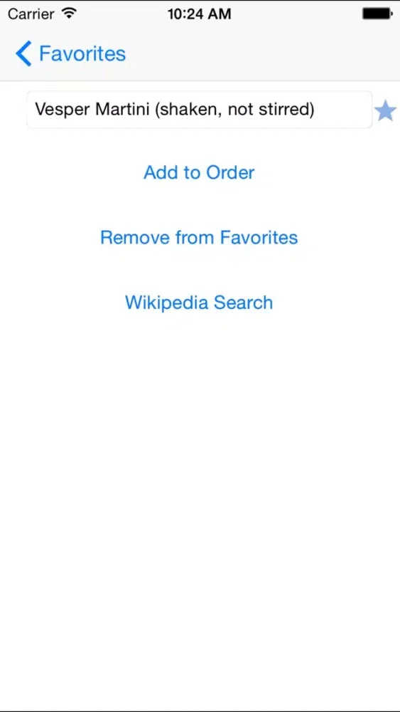 Drink Order Screenshots