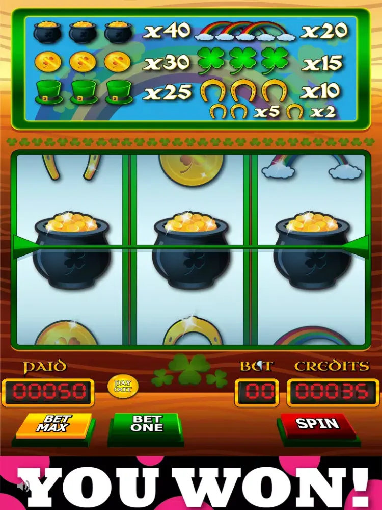 تصاویر `Lucky Leprechaun Big Gold Jackpot Lotto 777 Casino Slots - Slot Machine with Blackjack and Prize Wheel iPad 