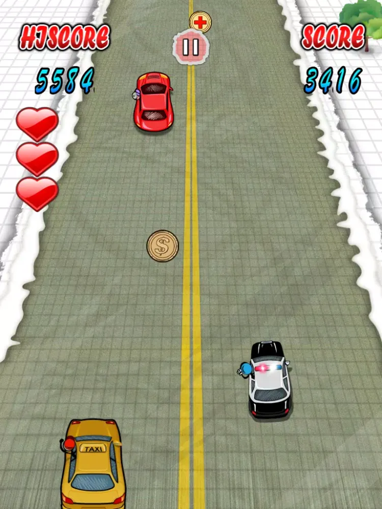 Tangkapan skrin `Stickman Police Car Crime Chase Race: The Doodle Chase Racing Free by Top Crazy Games iPad 