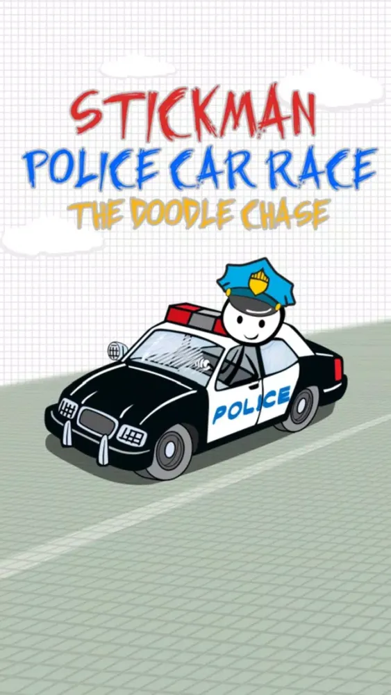 Tangkapan skrin `Stickman Police Car Crime Chase Race: The Doodle Chase Racing Free by Top Crazy Games
