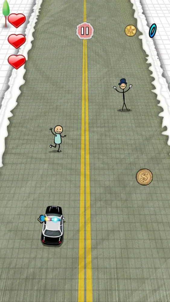 Tangkapan skrin `Stickman Police Car Crime Chase Race: The Doodle Chase Racing Free by Top Crazy Games
