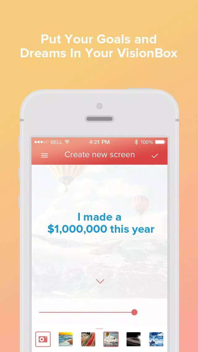 Zrzuty ekranu VisionBox - Law of Attraction Lockscreen Creator