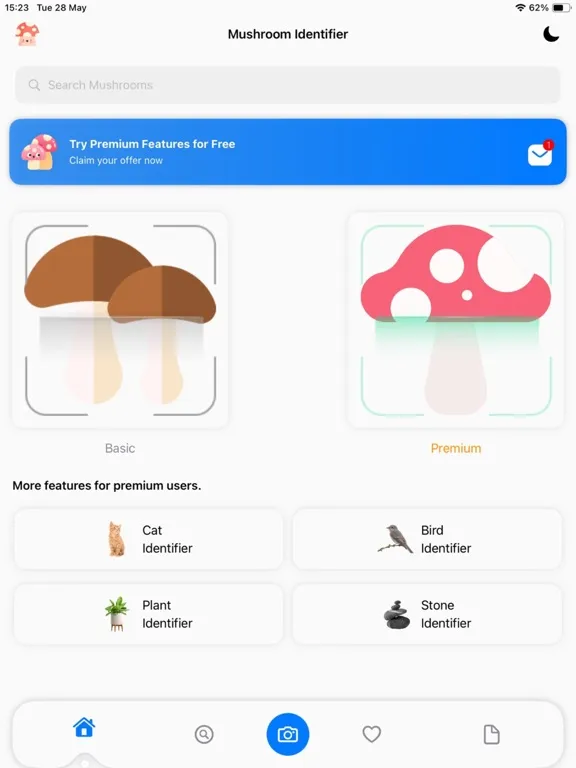 Tangkapan layar Mushroom Identifier:AI Scanner iPad 