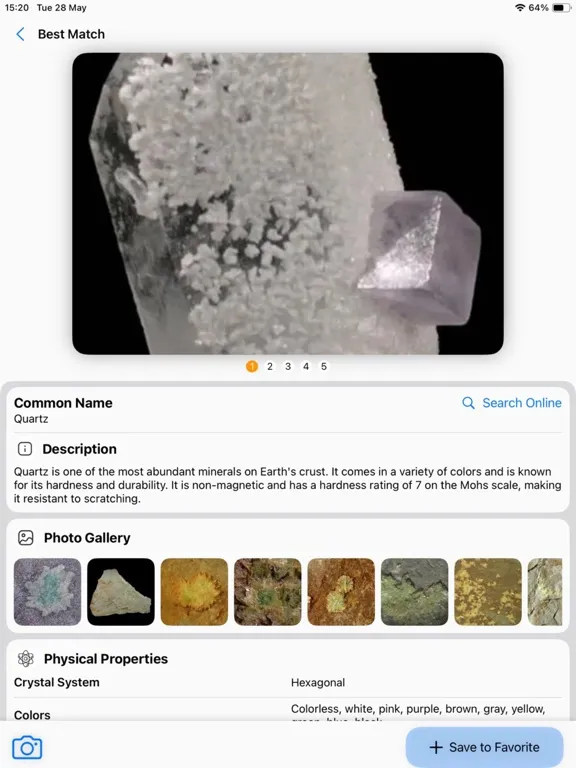 Tangkapan layar Stone Identifier: AI Scanner iPad 