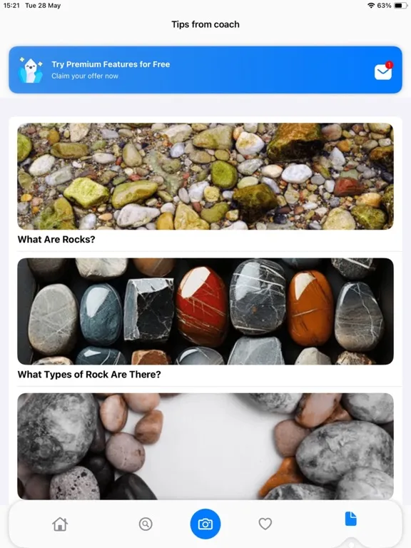 Tangkapan layar Stone Identifier: AI Scanner iPad 