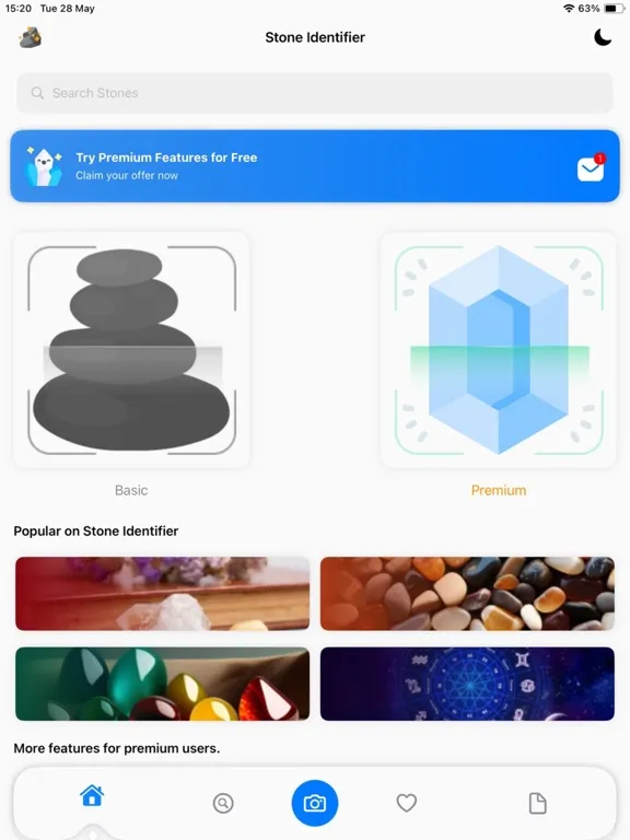 Tangkapan layar Stone Identifier: AI Scanner iPad 