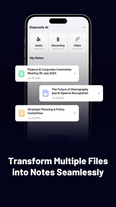 ภาพหน้าจอของ Easynote AI: Speech-to-Text