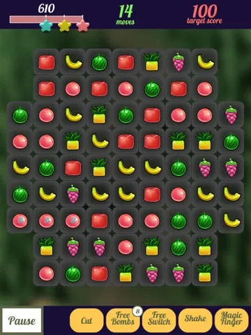 Happy Fruit Match Three iPad  Screenshots