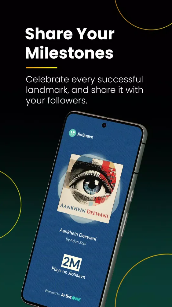 Tangkapan skrin JioSaavn ArtistOne