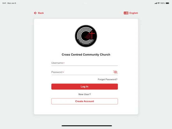 Tangkapan layar Cross Centred Community Church iPad 