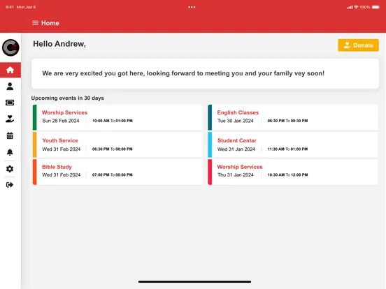 Tangkapan layar Cross Centred Community Church iPad 