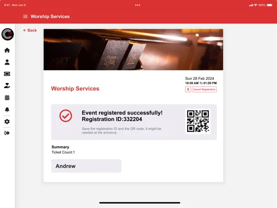 Tangkapan layar Cross Centred Community Church iPad 