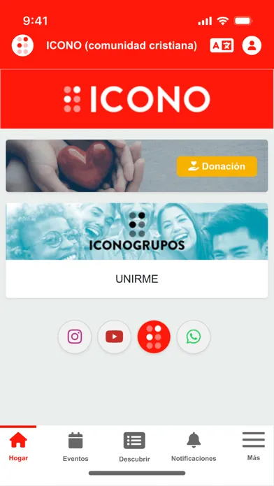 Скриншоты ICONO (comunidad cristiana)