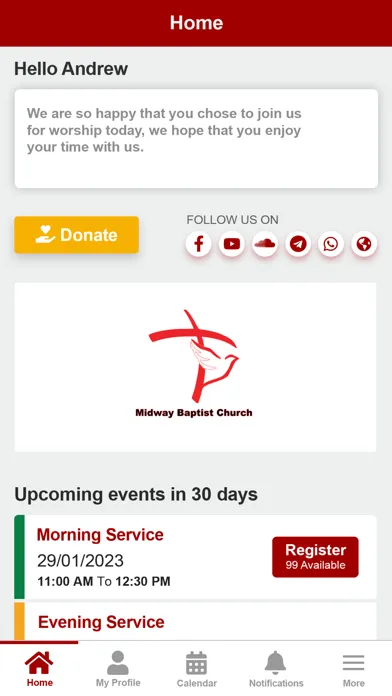 Ảnh chụp màn hình của Midway Baptist Church SD