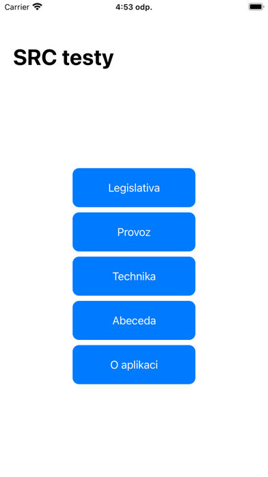 Screenshot di SRC zkoušky