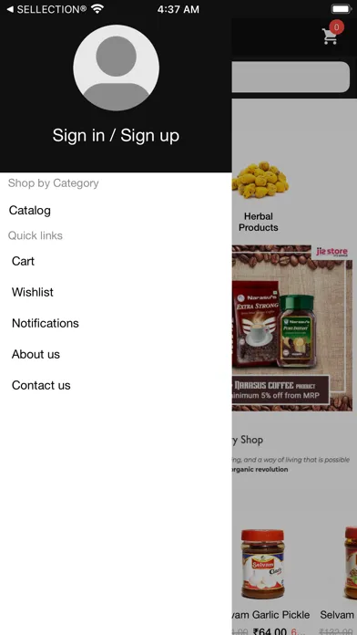Tangkapan skrin JIS STORE