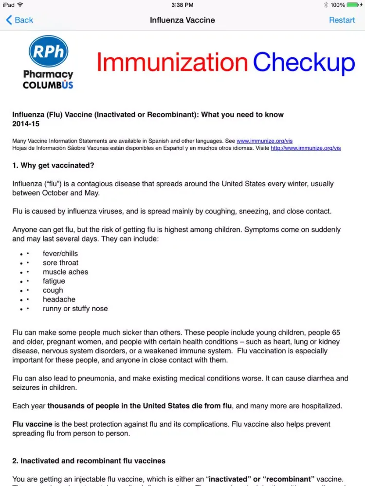 Скриншоты Immunization Checkup iPad 