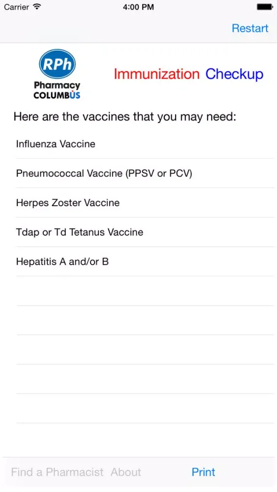 Скриншоты Immunization Checkup