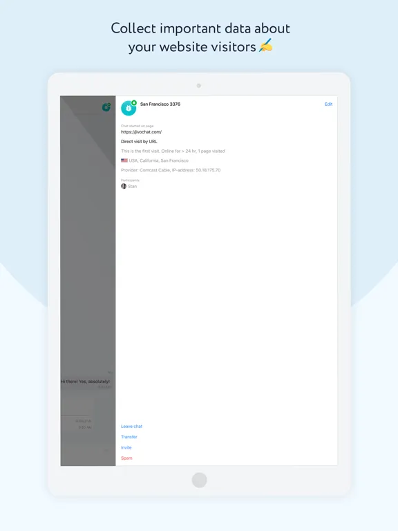 JivoChat iPad  Ekran Görüntüleri
