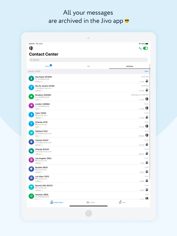 JivoChat iPad  Ekran Görüntüleri